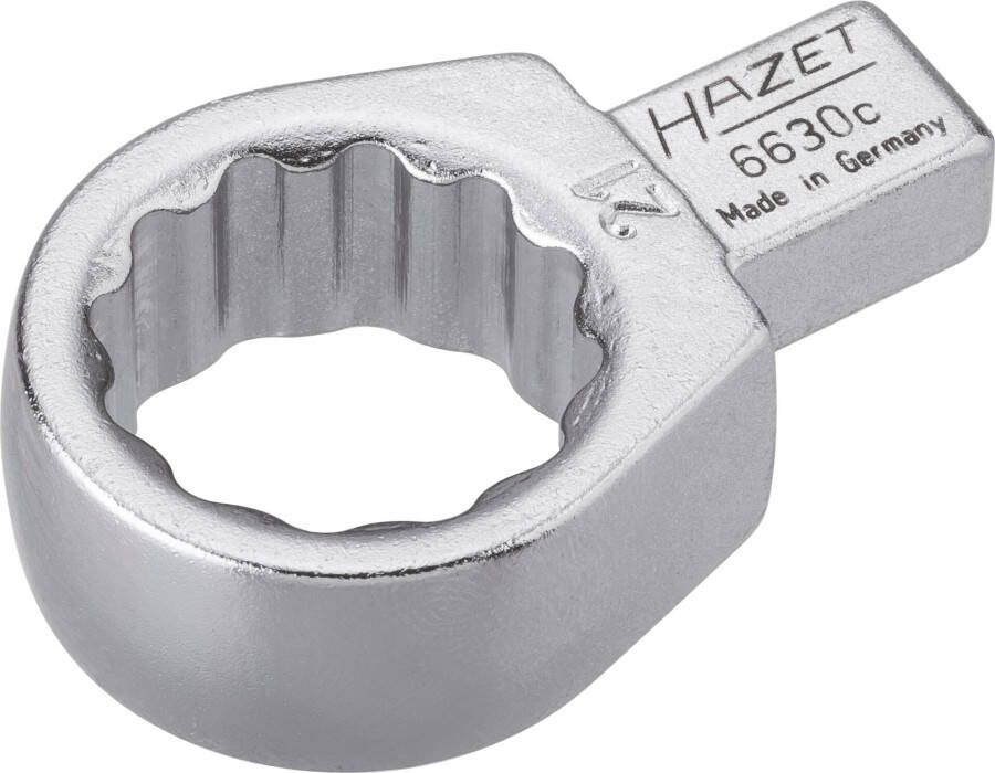 Hazet Insteekringsleutel 6630C-21 · 9 x 12 mm insteekvierkant massief · Buitentwaalfkant tractieprofiel · SW 21 mm