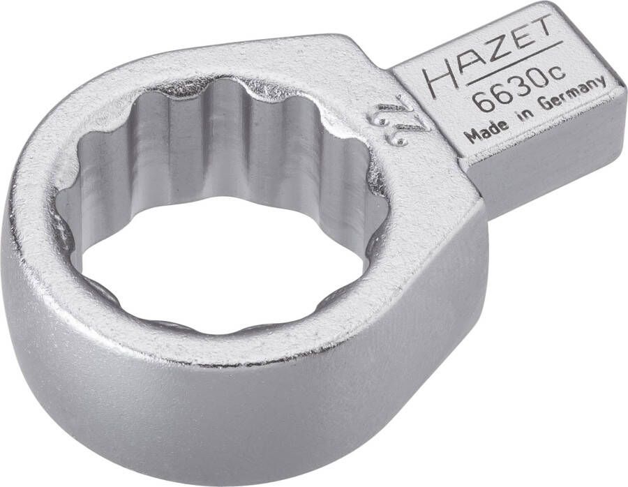 Hazet Insteekringsleutel 6630C-22 · 9 x 12 mm insteekvierkant massief · Buitentwaalfkant tractieprofiel · SW 22 mm
