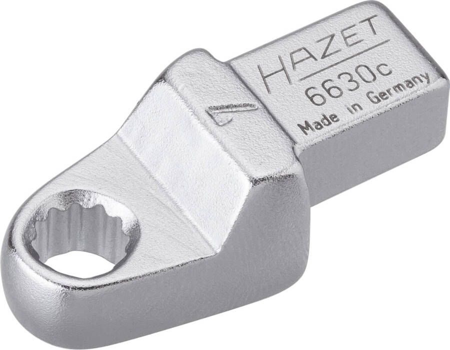 Hazet Insteekringsleutel 6630C-7 · 9 x 12 mm insteekvierkant massief · Buitentwaalfkant tractieprofiel · SW 7 mm