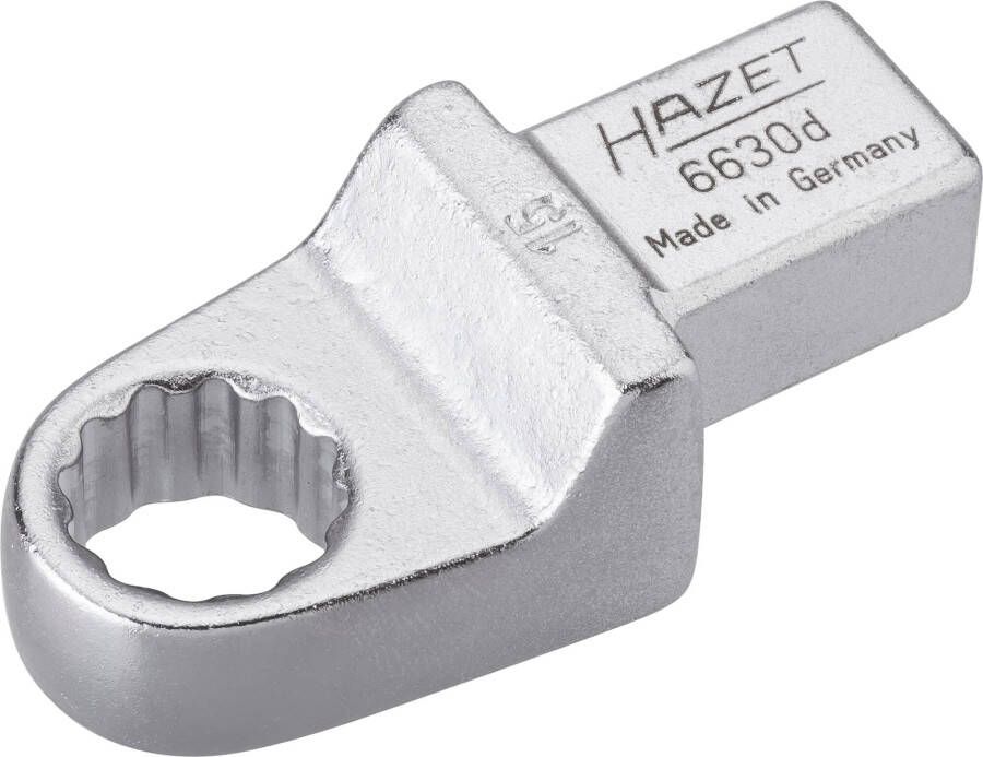 Hazet Insteekringsleutel 6630D-15 · 14 x 18 mm insteekvierkant massief · Buitentwaalfkant tractieprofiel · SW 15 mm