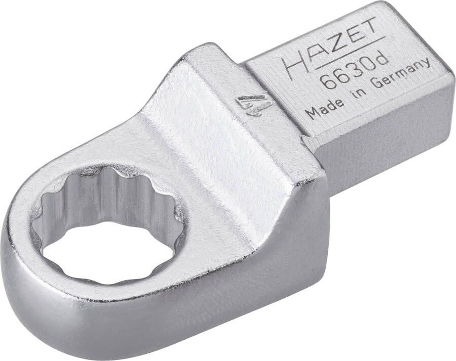 Hazet Insteekringsleutel 6630D-17 · 14 x 18 mm insteekvierkant massief · Buitentwaalfkant tractieprofiel · SW 17 mm