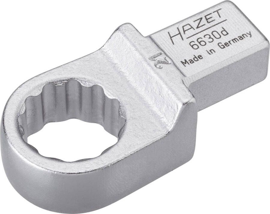 Hazet Insteekringsleutel 6630D-21 · 14 x 18 mm insteekvierkant massief · Buitentwaalfkant tractieprofiel · SW 21 mm