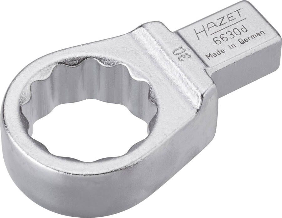 Hazet Insteekringsleutel 6630D-30 · 14 x 18 mm insteekvierkant massief · Buitentwaalfkant tractieprofiel · SW 30 mm