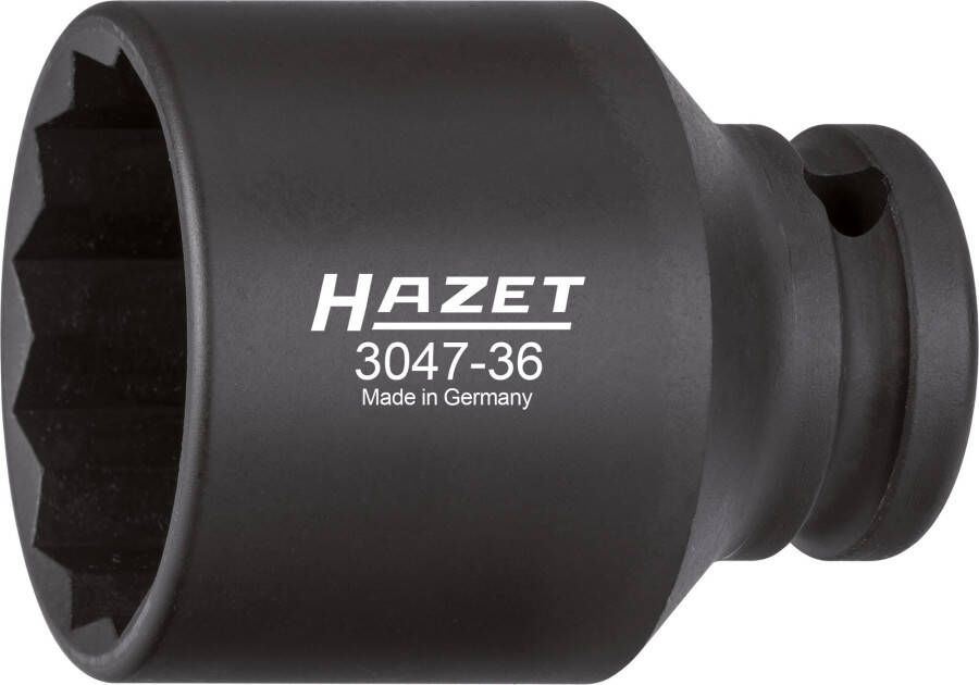 Hazet Krachtdopsleutel 3047-36 · 1 2 inch (12 5 mm) vierkant hol · Buitentwaalfkant tractieprofiel · SW 36 mm