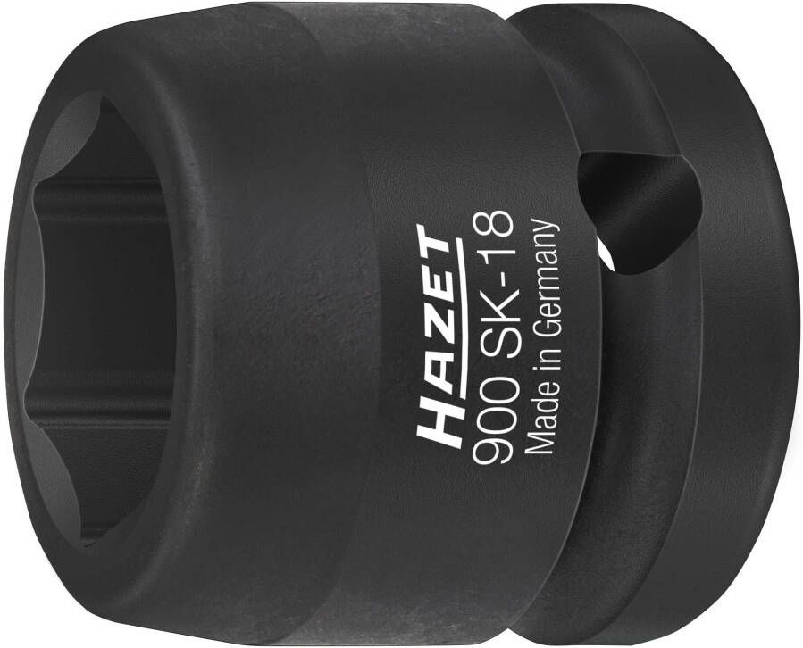 Hazet Krachtdopsleutel 900SK-18 · 1 2 inch (12 5 mm) vierkant hol · Buiten-zeskant-tractieprofiel · SW 18 mm