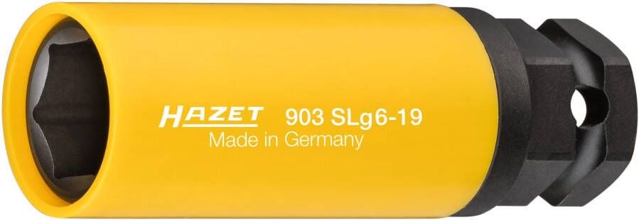 Hazet Krachtdopsleutel 903SLG6-19 · 1 2 inch (12 5 mm) vierkant hol 24 mm buitenzeskant · Buiten-zeskant-tractieprofiel · SW 19 mm