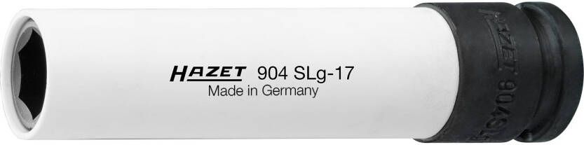 Hazet Krachtdopsleutel · extra lang 904SLG-17 · 1 2 inch (12 5 mm) vierkant hol · Buiten-zeskant-tractieprofiel · SW 17 mm