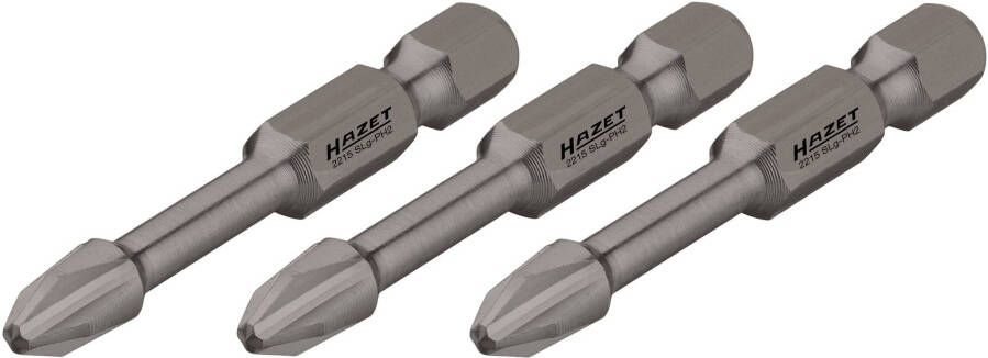 Hazet Krachttorsiebits 2215SLG-PH1 3 · 1 4 inch (6 3 mm) zeskant massief · Kruiskop profiel PH · 3-delig · SW PH1