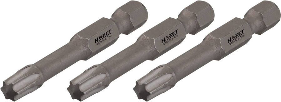 Hazet Krachttorsiebits 2223SLG-T10 3 · 1 4 inch (6 3 mm) zeskant massief · Binnen-TORX -profiel · 3-delig · SW T10