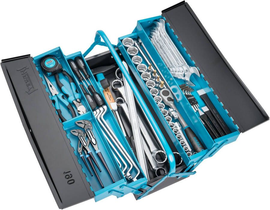 Hazet Metalen gereedschapskast met assortiment 190 80-delig 0 4 x 2 5 1 2 x 8 3 41 PH1 PH3 PZ1 PZ2