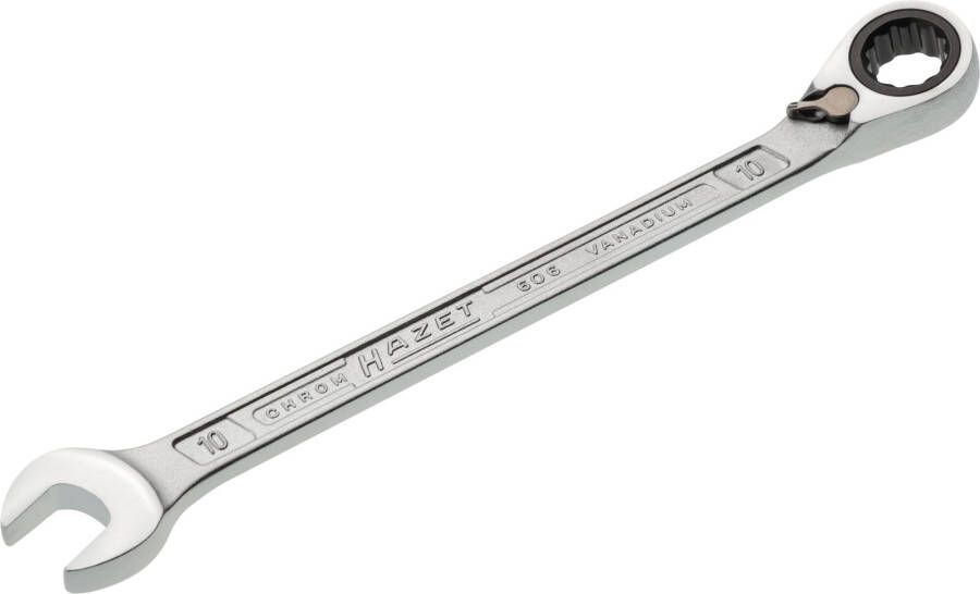Hazet Ratelringsteeksleutel 606-10 · Buitentwaalfkant tractieprofiel · SW 10 mm