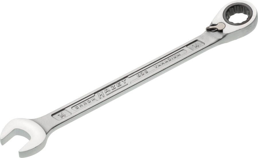Hazet Ratelringsteeksleutel 606-14 · Buitentwaalfkant tractieprofiel · SW 14 mm