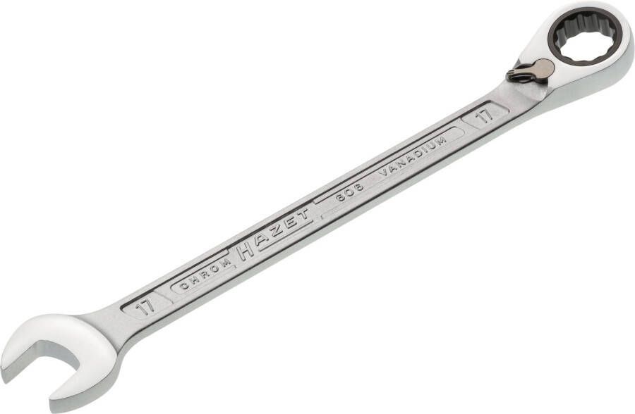 Hazet Ratelringsteeksleutel 606-17 · Buitentwaalfkant tractieprofiel · SW 17 mm