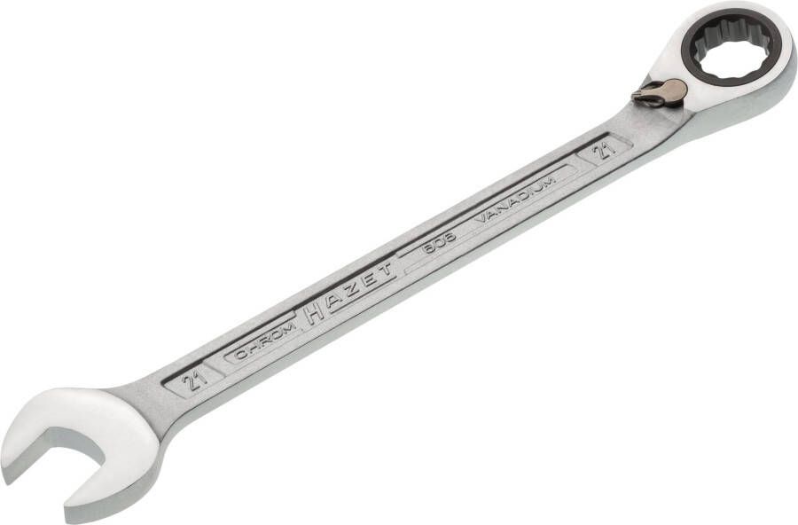 Hazet Ratelringsteeksleutel 606-21 · Buitentwaalfkant tractieprofiel · SW 21 mm