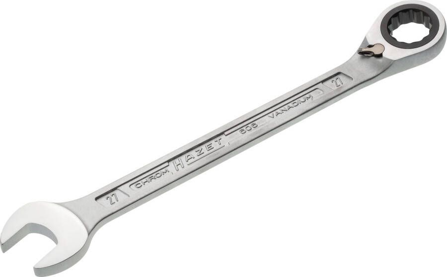 Hazet Ratelringsteeksleutel 606-27 · Buitentwaalfkant tractieprofiel · SW 27 mm