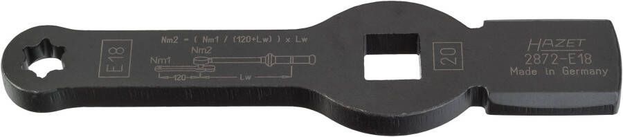 Hazet Ring-slagsleutel · met 2 slagvakken 2872-E18 · 3 4 inch (20 mm) vierkant hol · Buiten-TORX -profiel · SW E18