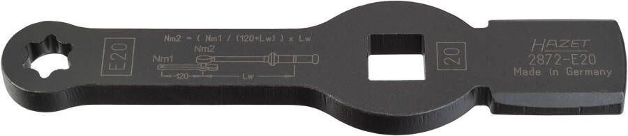 Hazet Ring-slagsleutel · met 2 slagvakken 2872-E20 · 3 4 inch (20 mm) vierkant hol · Buiten-TORX -profiel · SW E20