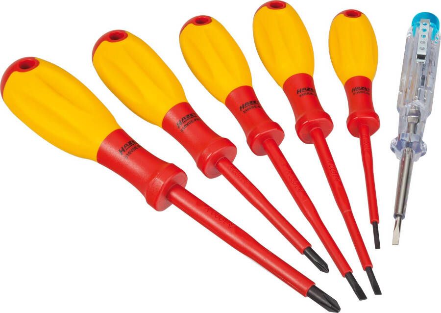 Hazet Schroevendraaierset geïsoleerd 810 6VDE Sleufprofiel Kruiskop profiel PH 6-delig 0 4 x 2 5 0 8 x 4 PH1 PH2