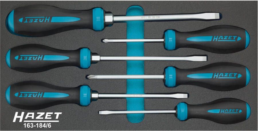 Hazet Schroevendraaierset HEXAnamic 163-184 6 Kruiskop profiel PH Sleufprofiel 6-delig 0 8 x 4 1 2 x 8 PH1 PH2