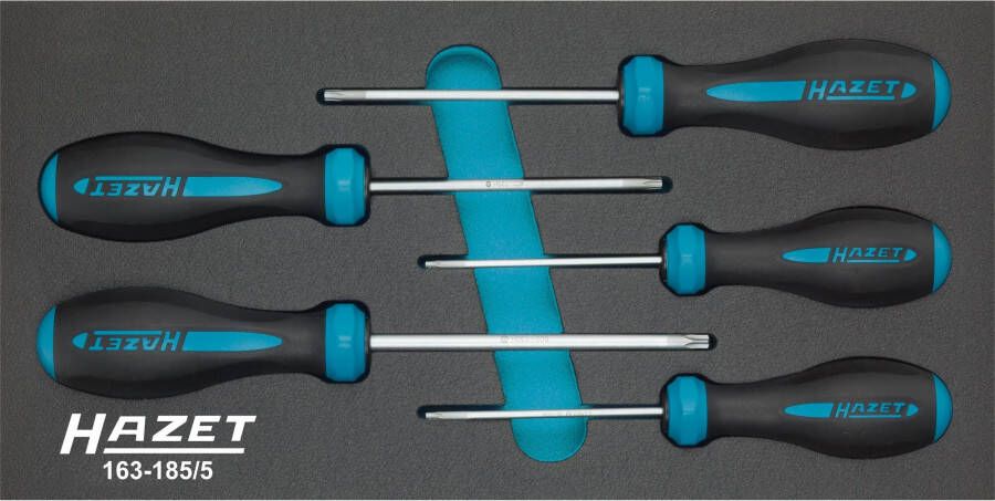 Hazet Schroevendraaierset HEXAnamic 163-185 5 Tamper resistant TORX -profiel 5-delig T10 H T30 H