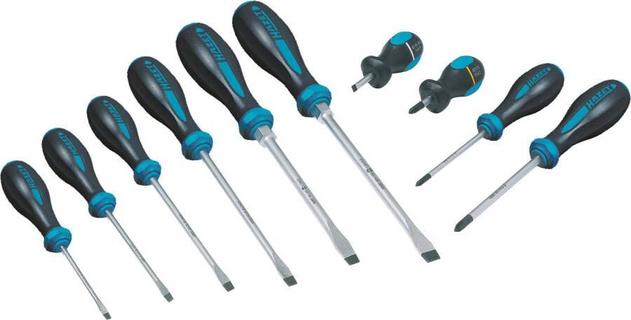 Hazet Schroevendraaierset HEXAnamic 802 10 Sleufprofiel Kruiskop profiel PH 10-delig 0 6 x 3 5 1 6 x 10 PH1 PH2