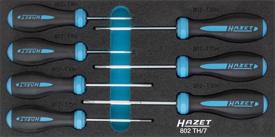 Hazet Schroevendraaierset HEXAnamic 802TH 7 Tamper resistant TORX -profiel 7-delig T8 H T30 H