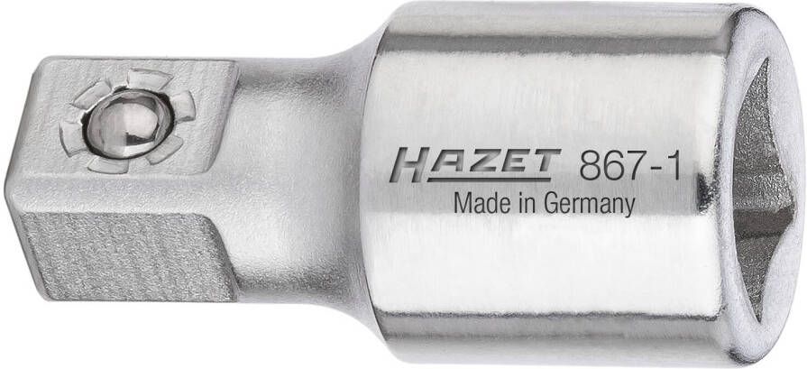 Hazet Verlengstuk 867-1 · 1 4 inch (6 3 mm) vierkant hol · 1 4 inch (6 3 mm) vierkant massief · Lengte: 25 mm