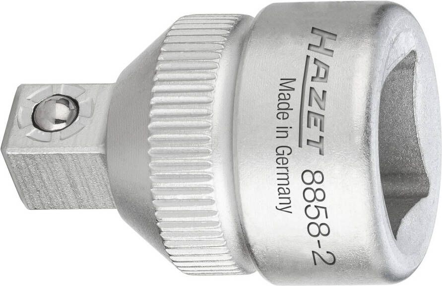 Hazet Verloopstuk 8858-2 · 3 8 inch (10 mm) vierkant hol · 1 4 inch (6 3 mm) vierkant massief · Lengte: 26 mm
