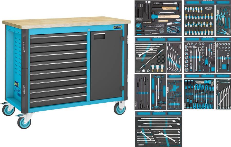 Hazet Werkbank rijdend Assistent 179NW assortiment 179NW-8 244-delig Laden ondiep: 8 x 81 x 522 x 398 mm