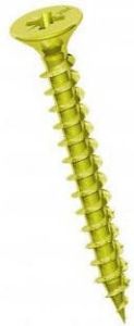 Heco FIX-Plus Spaanplaatschroef | 3x15mm | verzonken platkop 5 mm | Geel | PZ1 | 200 stuks 23008