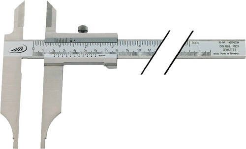 Helios Preisser Werkplaatsschuifmaat | 1000mm | z.fijninstelling met punten | Bek-L.150 mm | 1 stuk 0234518