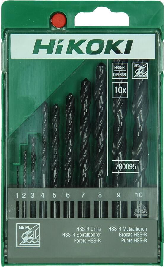 Hikoki Accessoires 10-Delige Metaalborenset HSS-R DIN 338 In Cassette 780095 - Foto 2