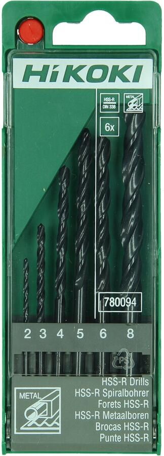 Hikoki Accessoires 6-Delige Metaalborenset HSS-R DIN 338 In Cassette 780094