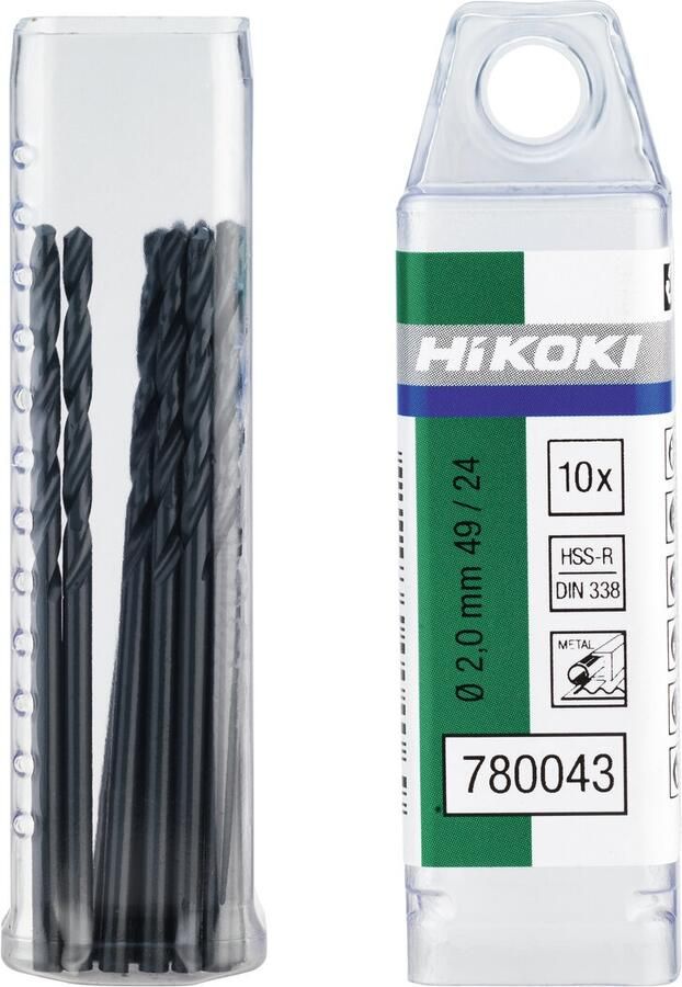 Hikoki Accessoires Spiraalboor HSS-R DIN 338 D. 2 0 mm 10-Delig 780043