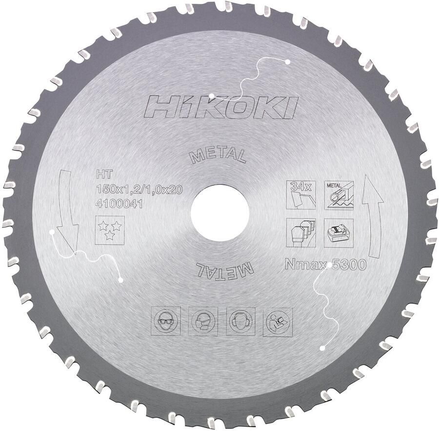 Hikoki Accessoires Tct-Zaagblad Staal 150 x 20 T34 Trapezium Vlakke Tand 4100041
