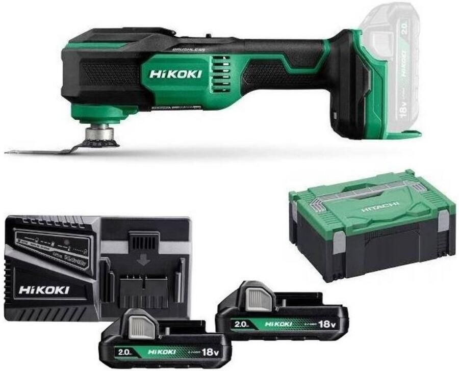Hikoki CV18DAWRZ Accu Multitool | 18 V | Inclusief 2 x 2.0 Ah accu's en lader | In HSC II koffer CV18DAWRZ