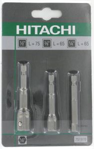 Hikoki Accessoires Adapters. 3-dlg 1 4"-3 8"-1 2" | 751970