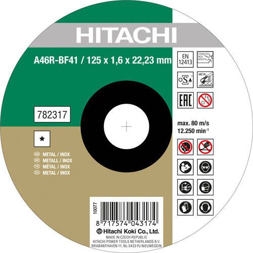 Hitachi Doorslijpschijf 125X1 6Mm Voor Inox Metaal Hsp | 25 stuks