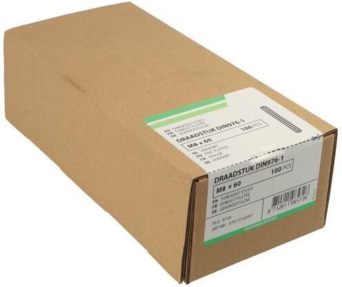 Hoenderdaal Fasteners Hoenderdaal Draadstuk Vz 4.8 Din976-1 M10X140 | 50 stuks 3701.01.71001 - Foto 2