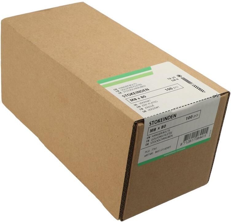 Hoenderdaal Fasteners Hoenderdaal Stokeind Vz 4.8 Sw-10 Torx TX30 M12X120 | 50 stuks 8651.01.74801