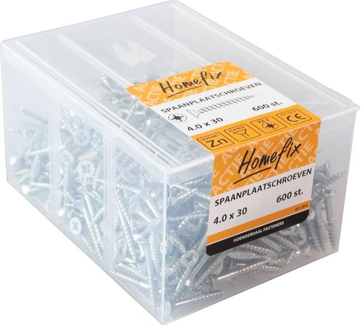 Homefix Actie Spaanplaatschroef Vz Pk PZ2 4.0X35 | 500 stuks 8901.01.00110