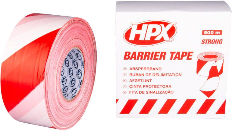 HPX Afzetlint | Wit Rood | 70mm x 500m B70100