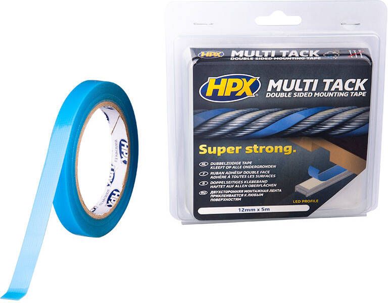 HPX Dubbelzijdige Multi-tack tape | Semi-transparant | 12mm x 5m PA1205