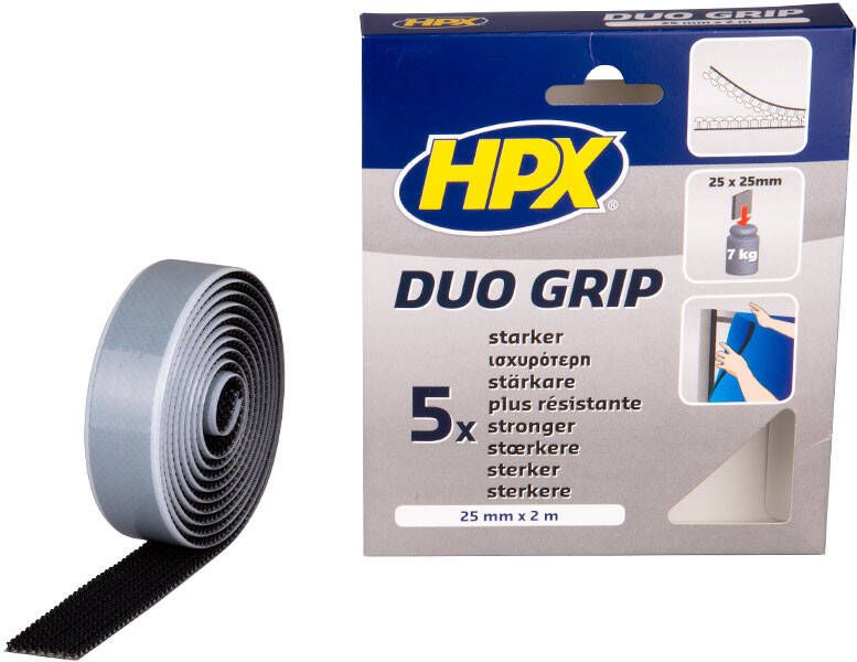 HPX Duo grip klikband | Zwart | 25mm x 2m DG2502