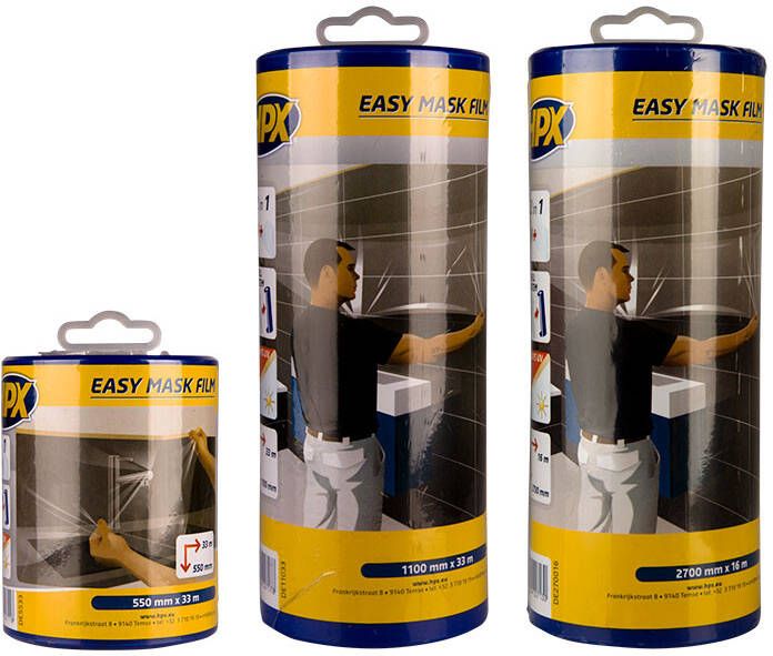 HPX Easy mask film crêpepapier 550mm x 33m + dispenser DE5533