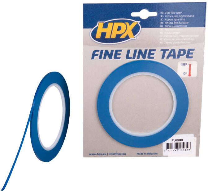 HPX Fine line tape (lineerband) | Blauw | 3mm x 33m FL0333 | 40 stuks FL0333