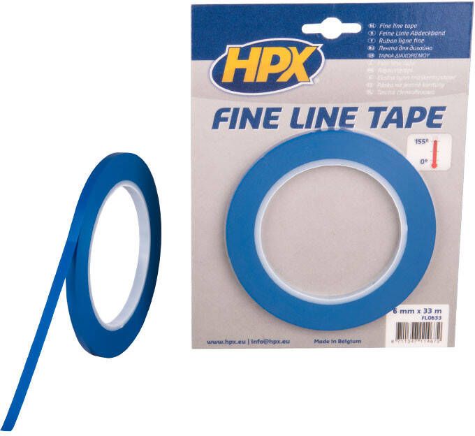 HPX Fine line tape (lineerband) | Blauw | 6mm x 33m FL0633 | 36 stuks FL0633