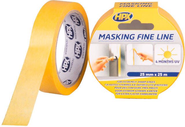 HPX Masking 4400 Fine Line | Oranje | 25mm x 25m FP2525