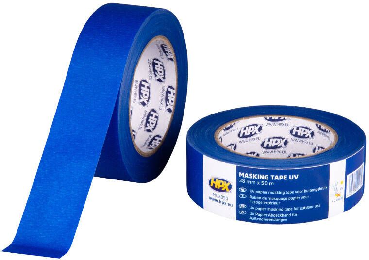 HPX Masking tape UV | Blauw | 38mm x 50m MU3850 | 24 stuks MU3850