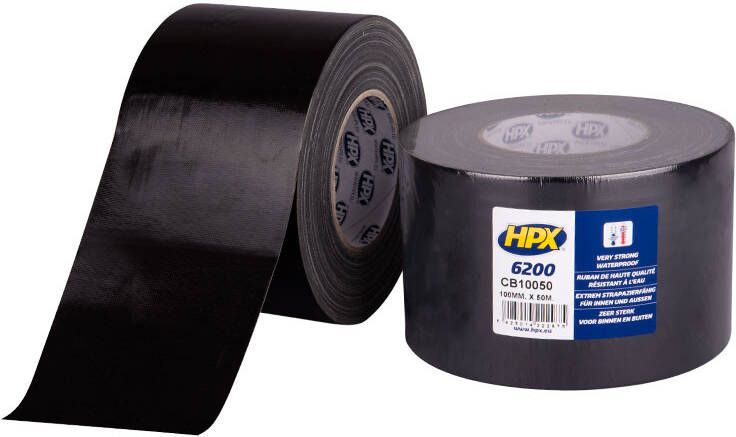 HPX Pantsertape | Zwart | 100mm x 50m CB10050 | 12 stuks